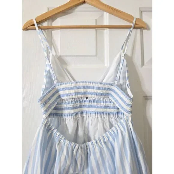 NWT Banana Republic stripes poplin open back tiered open back dress size S $119 - Picture 6 of 9